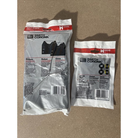 1-Smith Corona Typewriter Black Ribbon H63446 & 1-Lift Off Tape H59048•Refills - Picture 2 of 6